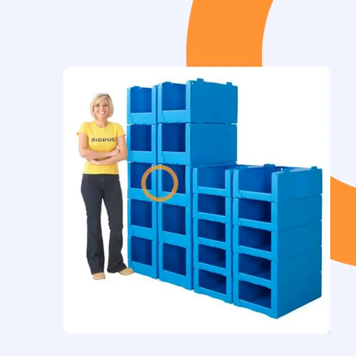 Correx Stackable Clothing Pick Bins Plastic Warehouse Storage Picking