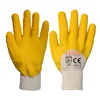 shell jersey cotton liner with yellow comfortable latex working 3/4 coated industrial glove