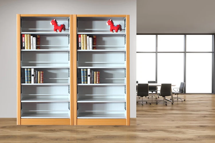 6 Layer Steel Book Display Rack Shelving Unit School Library Metal Book