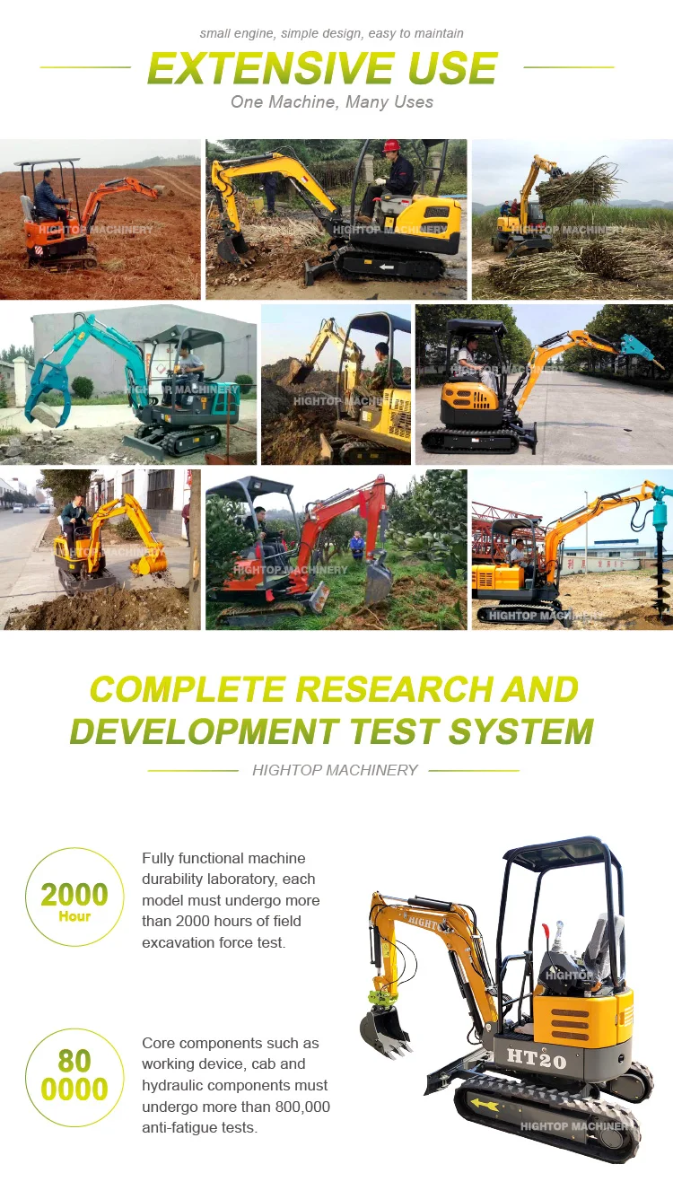 Chinese Cheap price yuchai Digger 2Ton Mini Excavator