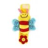 B919 Infant Learning Educational Toys Baby Cartoon Wrist Band Rattle Toys Cute Plush Bee
