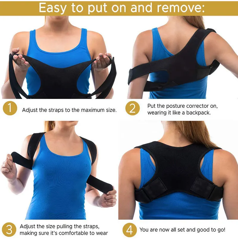 Amazon Hot Selling Improved Adjustable Back Posture Corrector Shoulder Brace Back Posture Corrector For Men&Women
