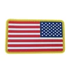 3" x 2" American Flag PVC Patch with Velcr-o- Red White & Blue Gold Border - USA Flag Patch United States of America Military Un