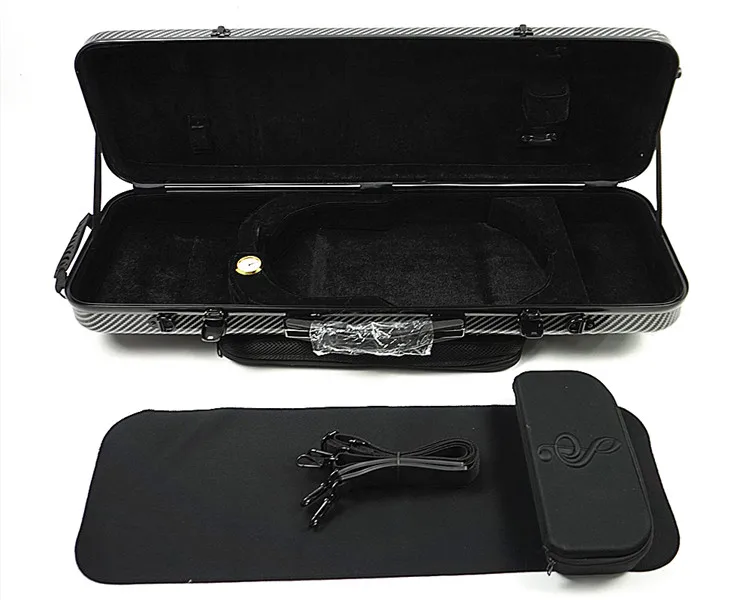 Factory wholesale price oblong violin case carbon fiber violin case 4/4 with music sheet bag VF-06