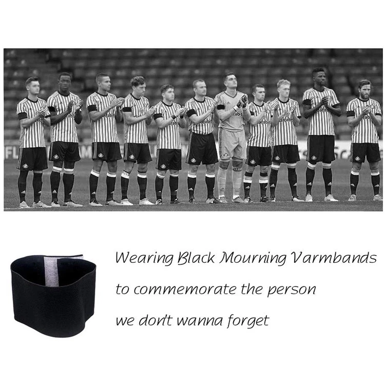 22 x Black Armband Firelong 22pcs Funeral Mourning Band Black Soccer Football Armband 