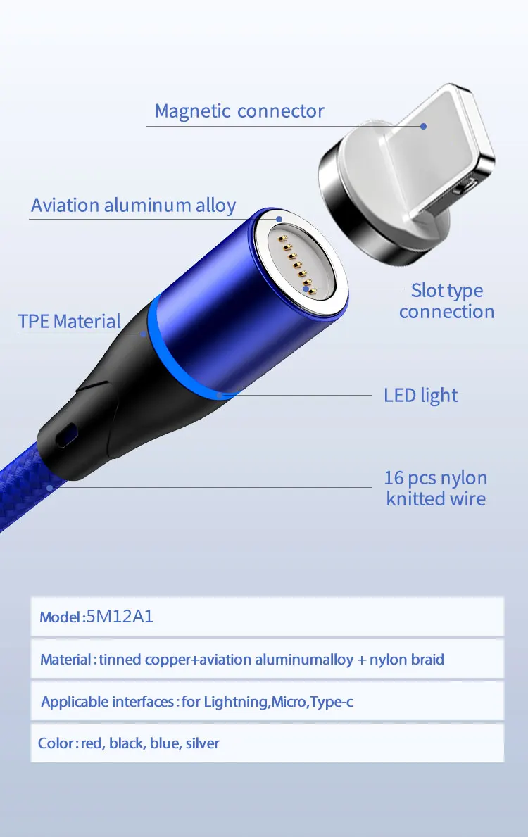 Modern design 1m 2m 3m 5A high speed usb data line cable fast charging - ANKUX.COM