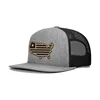 Custom wool gray black Structured flat brim Men Mesh Baseball Cap Trucker Hat