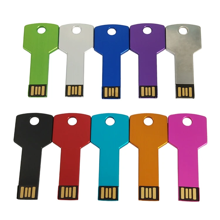 Custom Logo Mini Metal Key Shape Usb Flash Drive 2GB 4GB 8GB 16GB 32GB 64GB Pen Drive 128GB Pendrive Memorias Usb Stick Key - ANKUX.COM