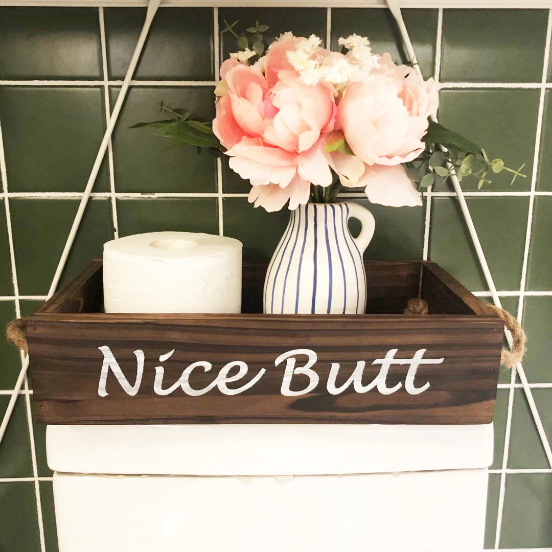 2 Sides Nice Butt Farmhouse Rustic Wooden Bathroom Decor Storage Box Toilet Paper Roll Holder Buy Bathroom Storage Box Toilet Paper Holder Toilet Roll Holder Product On Alibaba Com