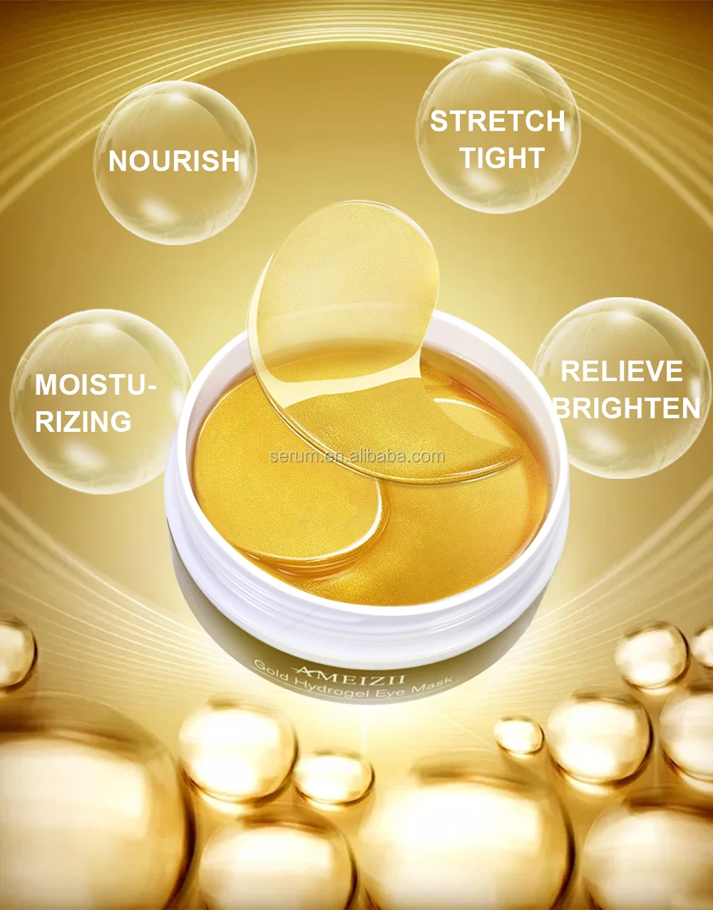 Korean 24k Gold Eye Mask Sleep Eyemask Parche Ojo Masker Mata Anti