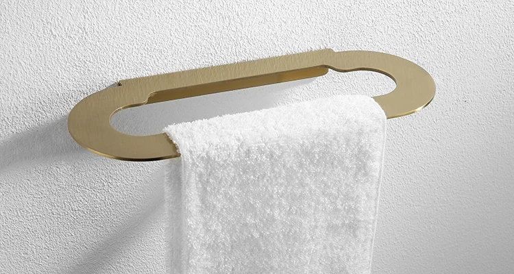 High End Bathroom Hand Wash Cloth Bath Towel Ring in Golden for Hotel