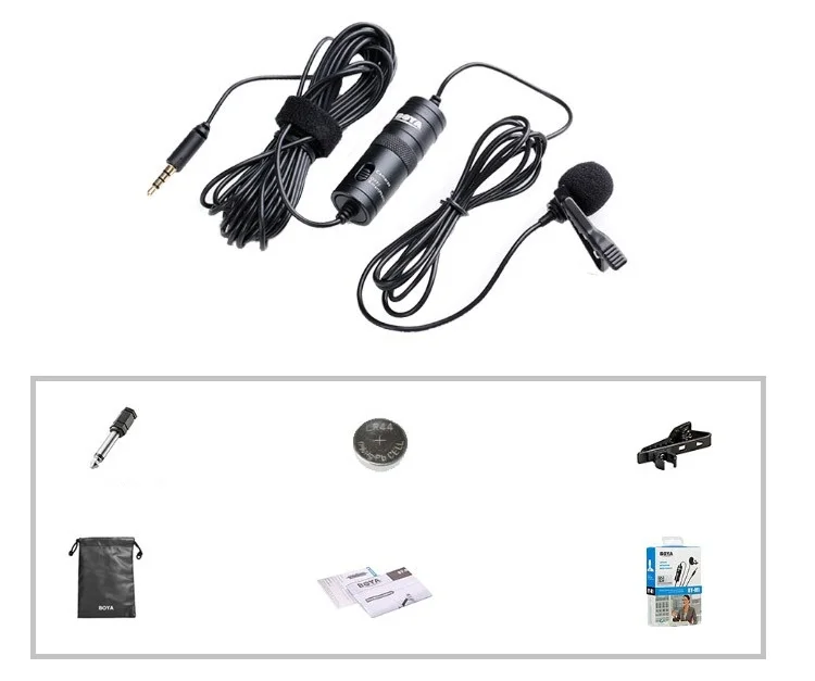 Original BOYA BY-M1 Mic Mobile Phone Camera PC Recording Lavalier Microphone