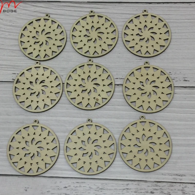 laser cut Drop unfinished wood pieces blank pendants for jewelry making dangling earring for lady    