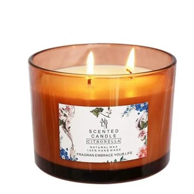 outdoor private label glass citronella luxury scented candles