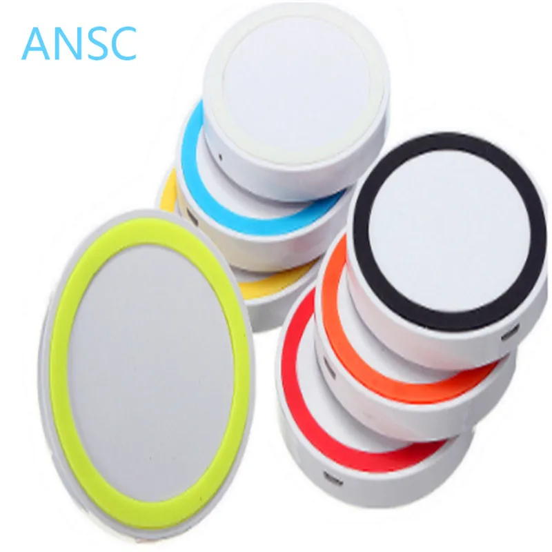 Wholesale and direct sale gifts custom LOGO color printing QI standard wireless charger Desktop color edge wireless charging 5W