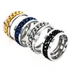 Fashion Creative Punk Style Titanium Steel Bicycle Chain Rotating Chain Ring for Men