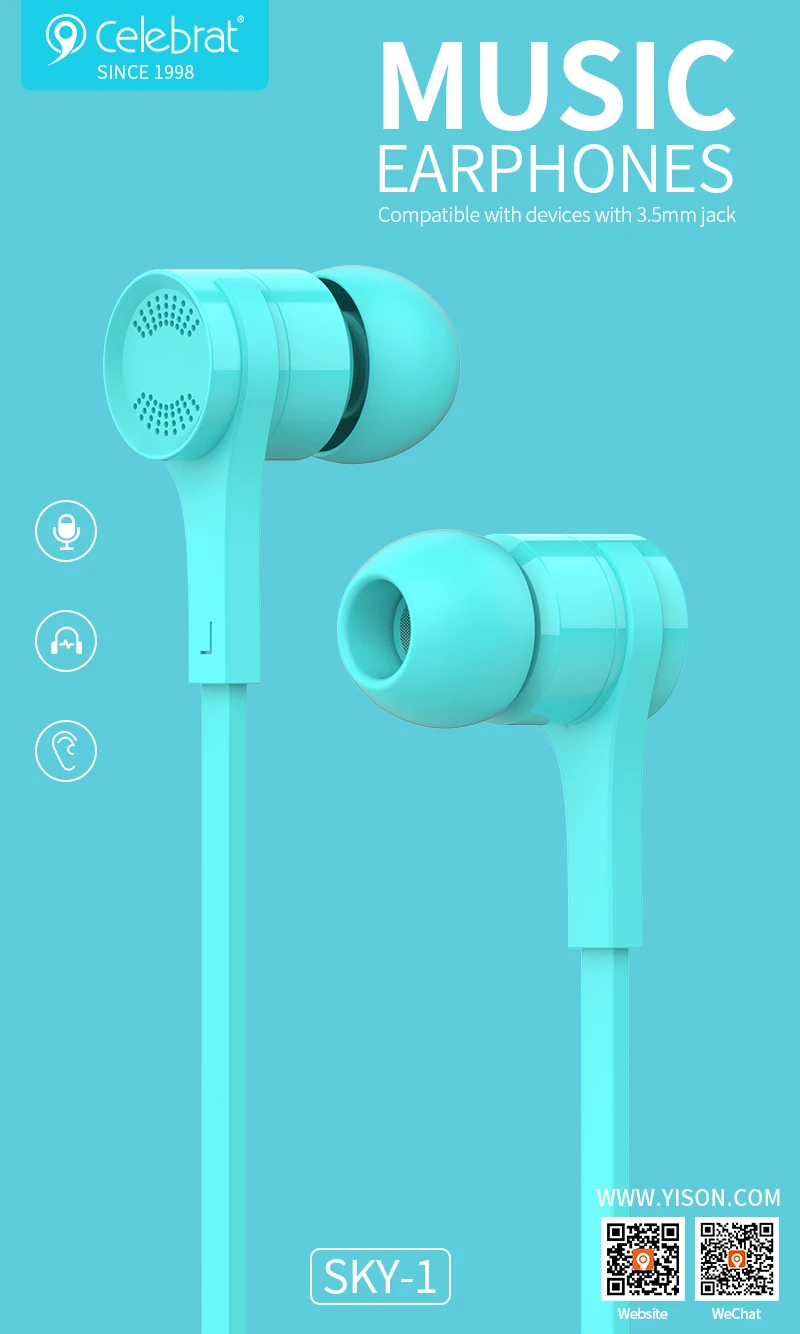 New SKY-1 3.5mm without Microphone for Xiaomi for iPhone Portable Stereo Music Earphone Wired In-Ear Headset 4.8
