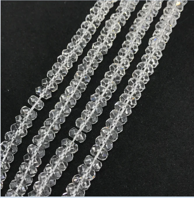 high quality wholesale aaa natural white crystal disc beads