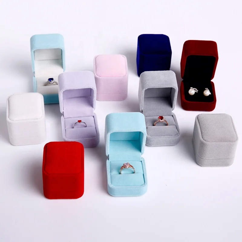 Custom Romantic Sweet Luxury Small Velvet Engagement Ring Box Ring ...