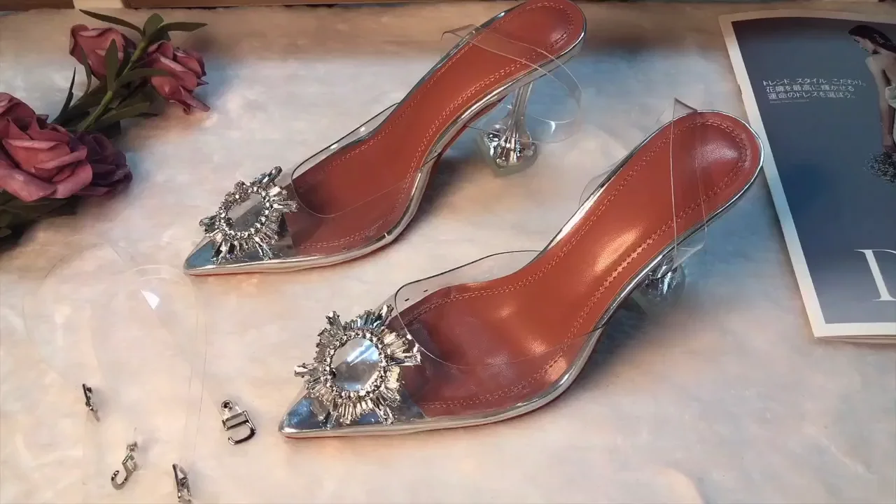 Diamante PVC High Heel Pumps