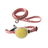 Custom pattern dog accessories nylon woven pet collar and leash with GPS tracking device no minimum order quantity