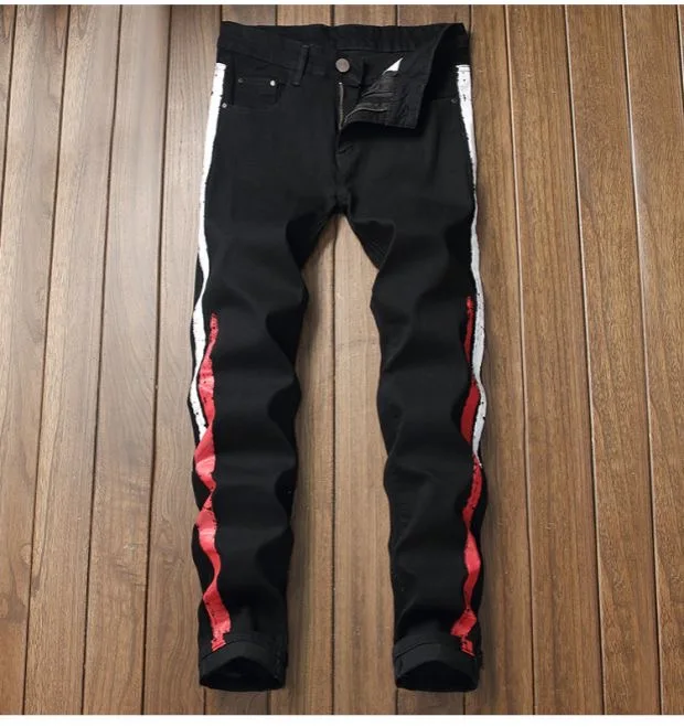 mens side stripe jeans