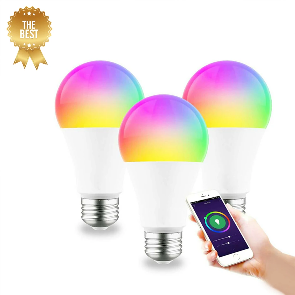 Smart Lights Wifi Bulb New 9W RGB Compatible With Alexa and Google Assistant lighting Tuya Customized items color changes