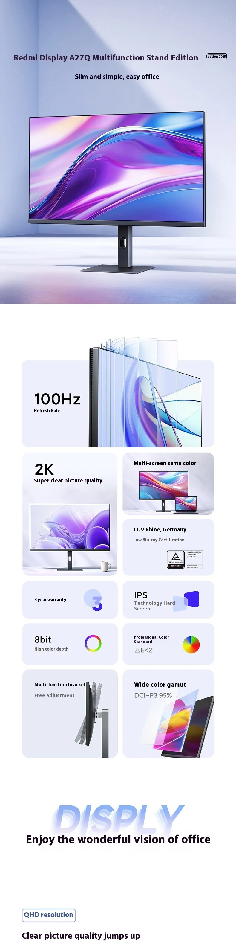 redmi a27q 2k 100hz ips lcd monitor -1