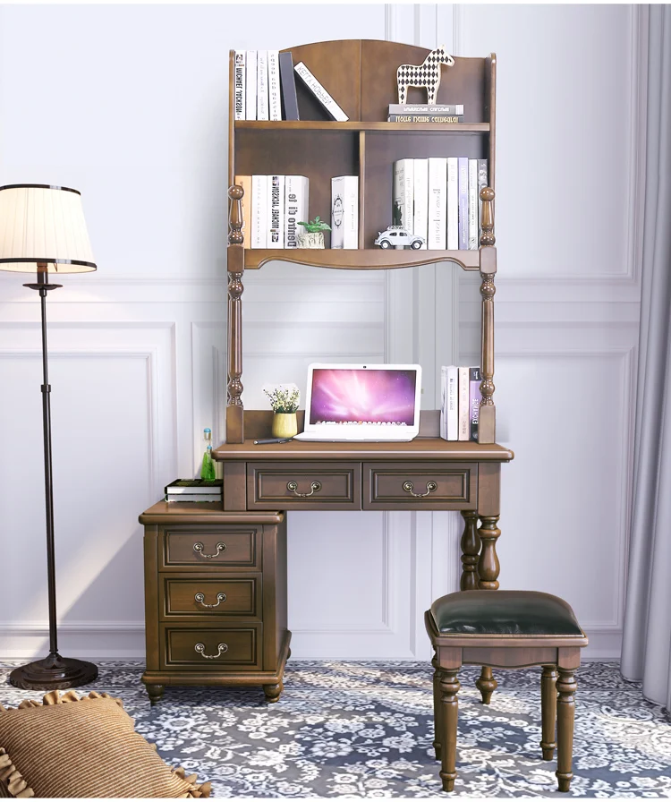 Wooden Home Furniture Accent Table Modern Home Student Computer Gaming Laptop Desk with bookshelf