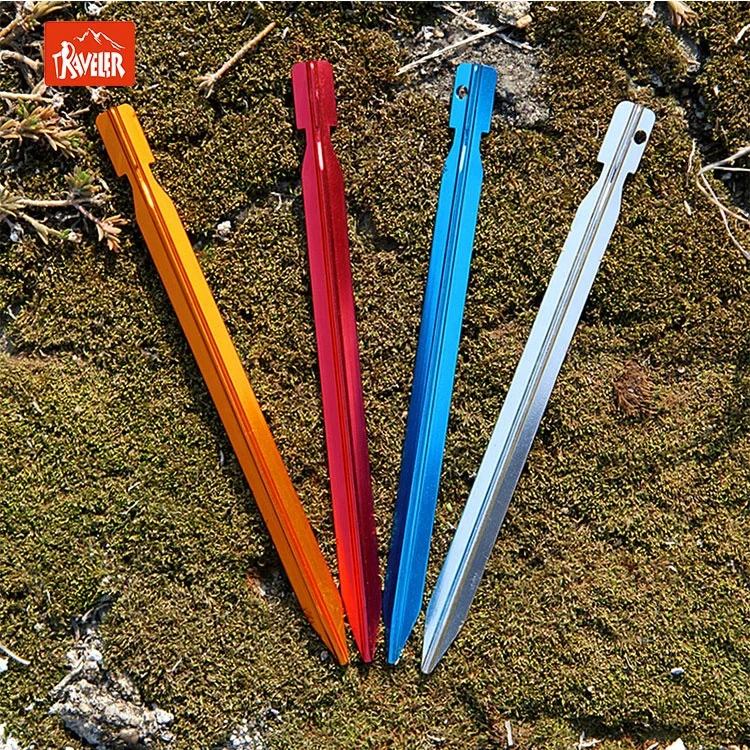 Heavy Duty Aluminum Alloy Tent Peg & Tarp Peg Hook Shape Aluminum Pegs