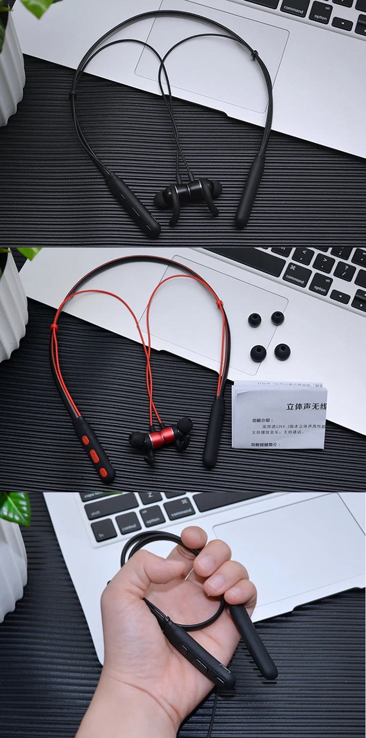 Portable Wireless Sport Earphone Stereo Neckband Bluetooth Headset With Mic - ANKUX.COM