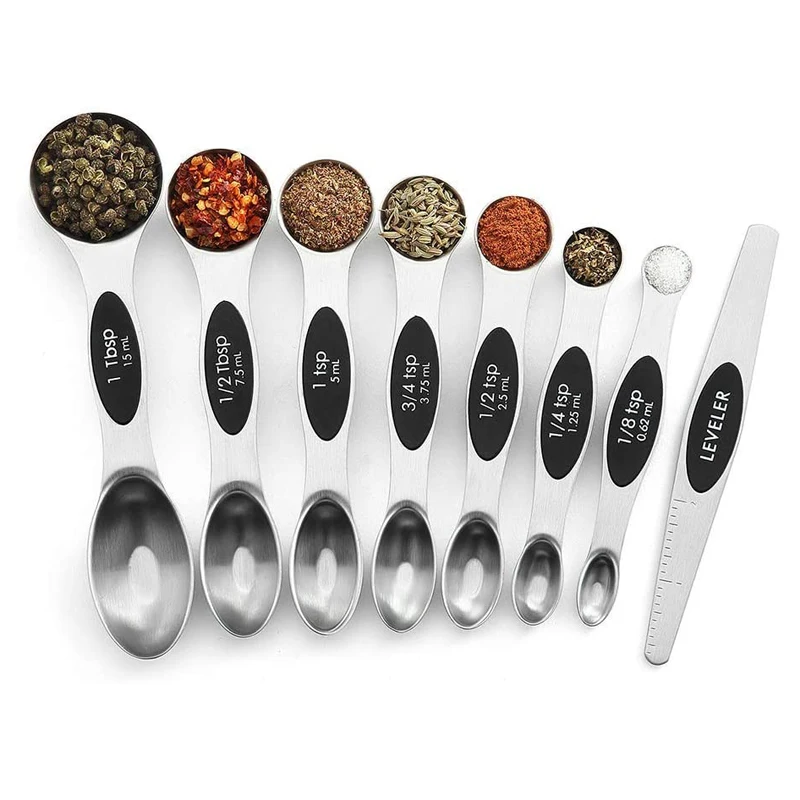 Premium Magnetic Double Ended Stainless Steel Measuring Spoons Set