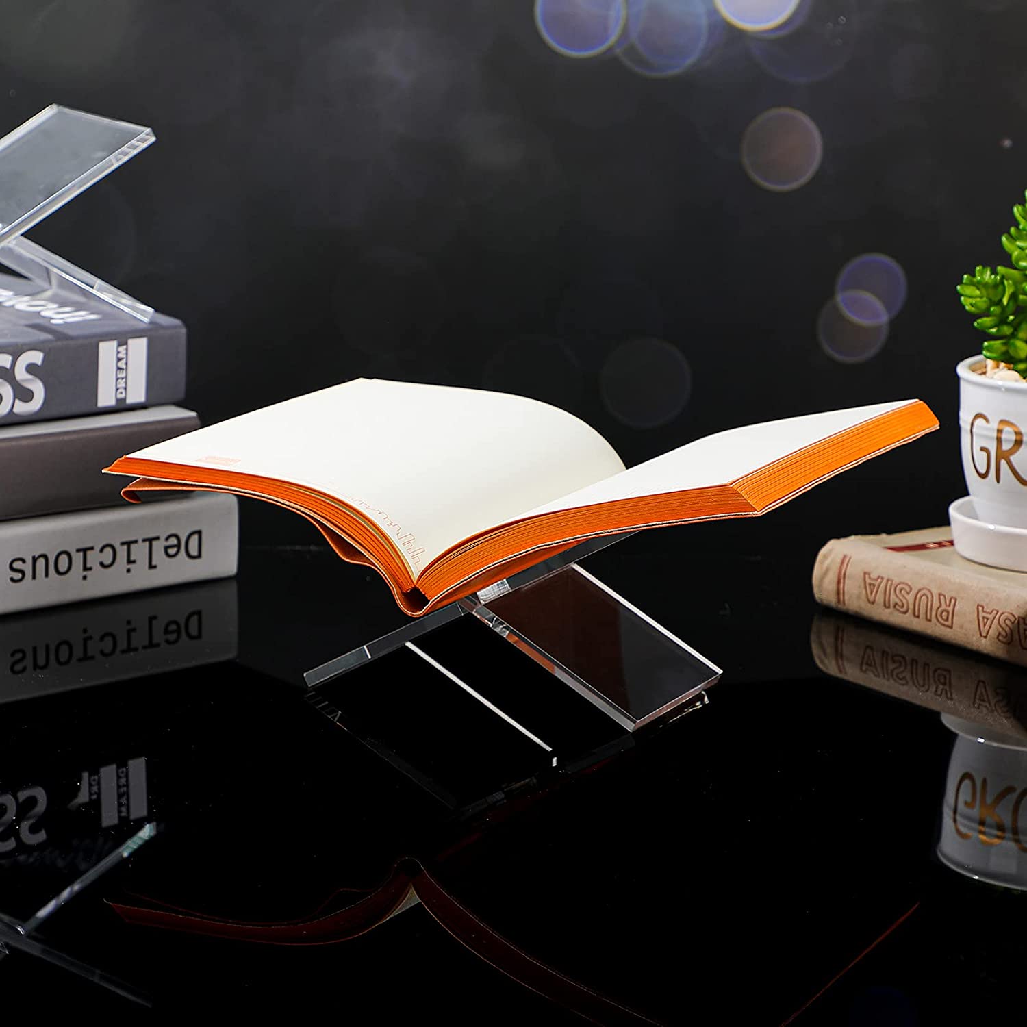 Custom Portable Clear Book Holder Acrylic Book Stand,Reading Stand For