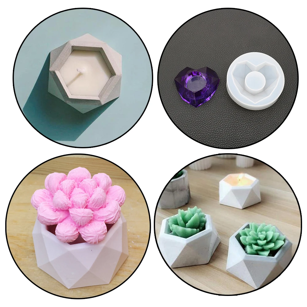 3 Estilos Molde De Silicona Para Maceta Jarrón Cemento