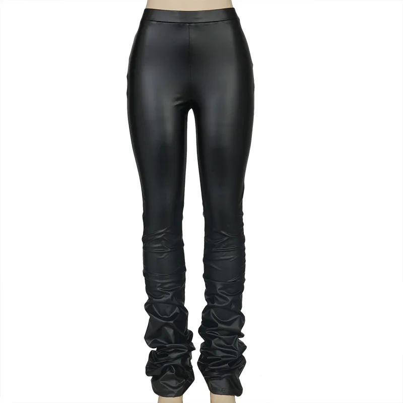 black leather sweatpants