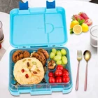 Detachable microwave lunch box tableware school leakproof outdoor bento box plastic dinner tray plastic divided lunch tray