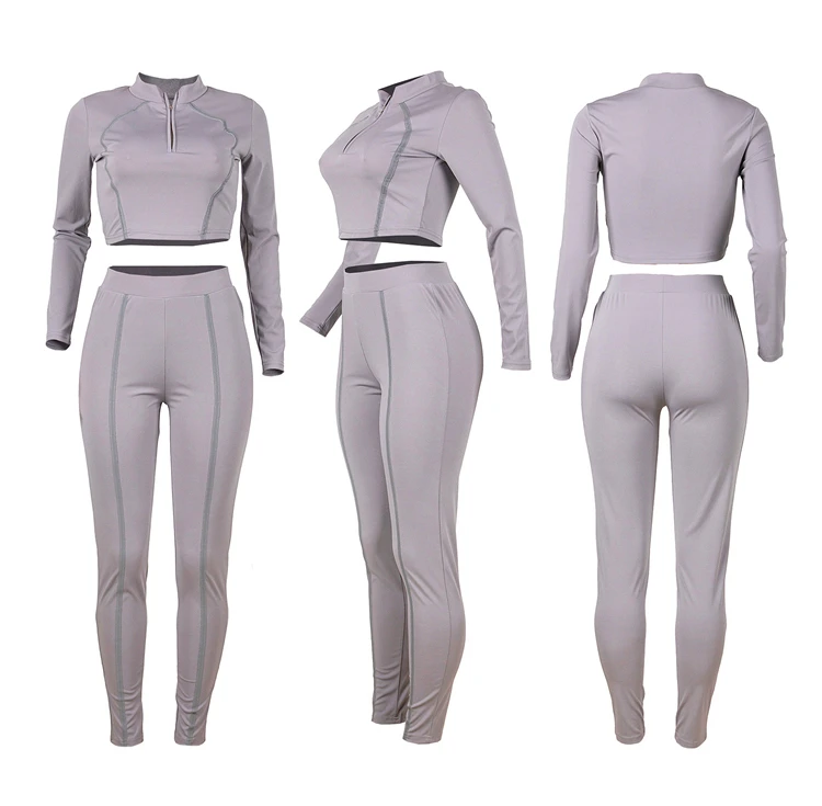 New Style Sports Clothes Long Sleeves Sweat Suit 2 Piece Set Women Outfit Two Piece Set Women Clothing