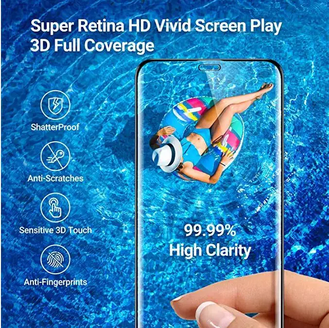 2.5D Full Coverage Film Anti-Fingerprint 9H Hardness Gorilla Glass for Samsung Tempered Glass Screen Protector for iphone