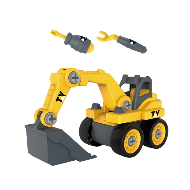 Intelligent Eco Friendly Engineering Truck Toys Plastic Diy Truck Assembly Toys for Kids