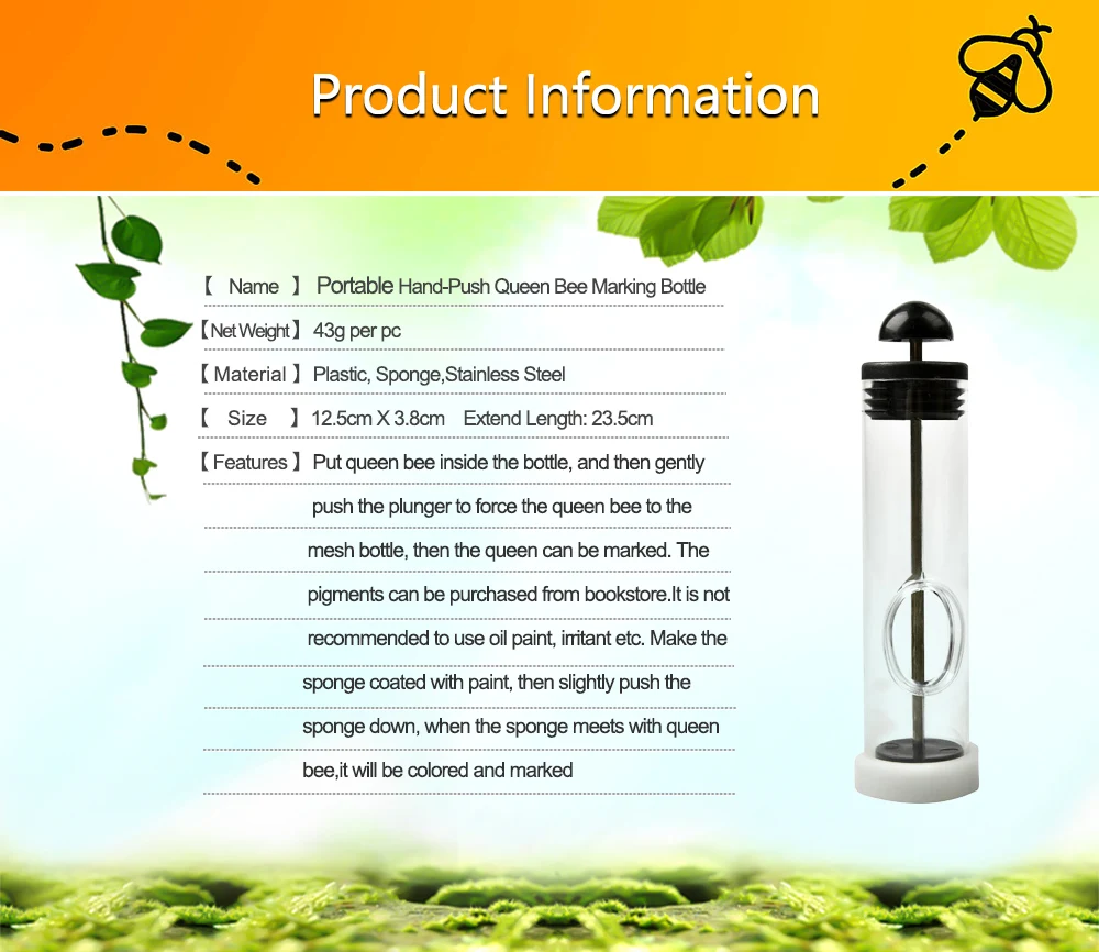 Push In Queen Bee Marking Cage Bee Queen Marker Queen Rearing Equipment Wholesale