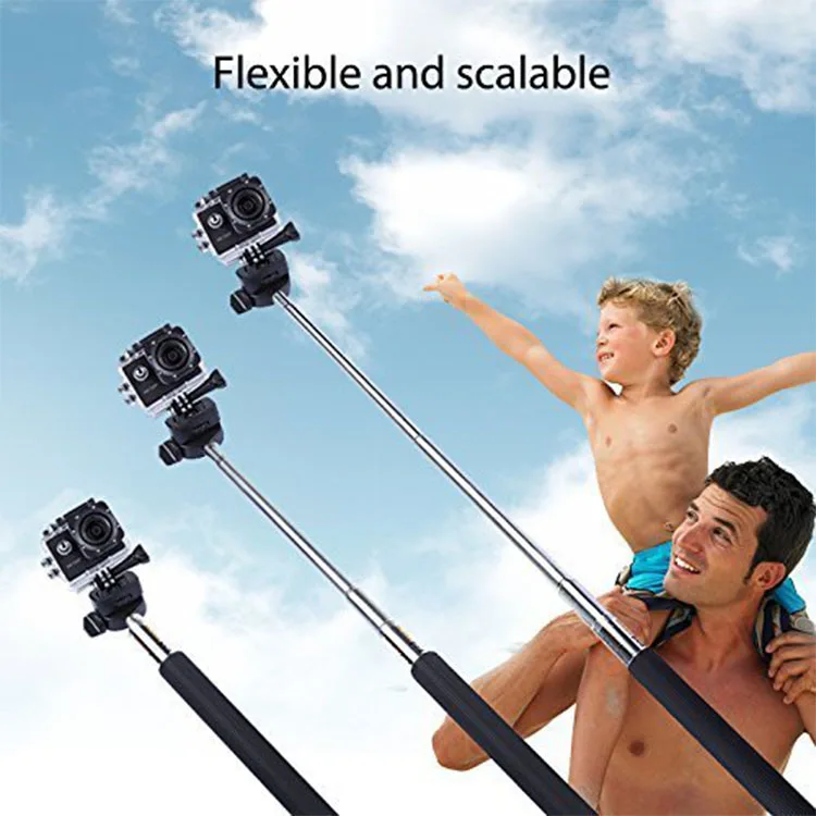 Portable Hand Grip Extension Selfie Stick Handheld Monopod Adjustable Pole Compatible with GoPro Hero(2018) Hero 8 7 