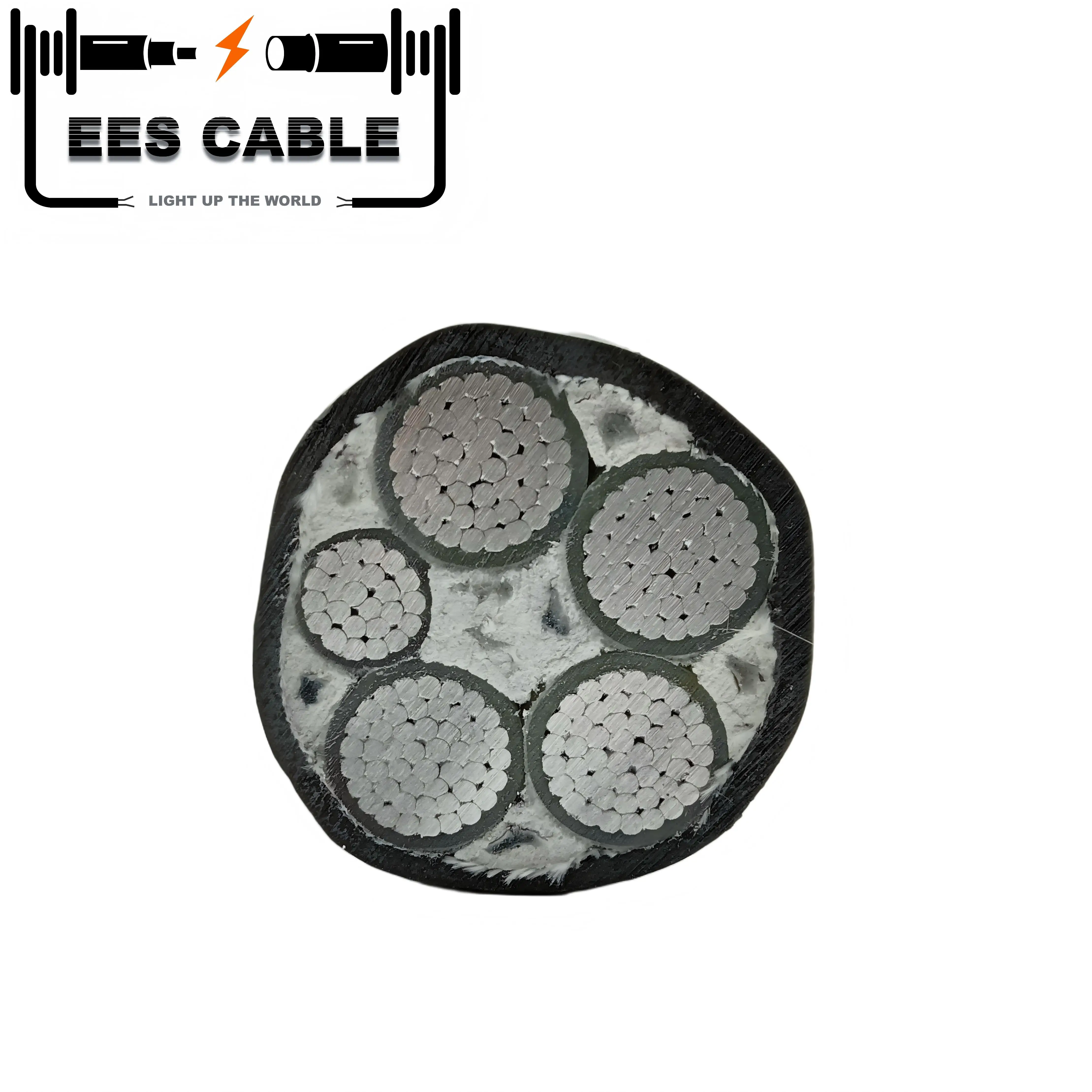4x240mm2 copper power cable coiled on spool with labeling visible