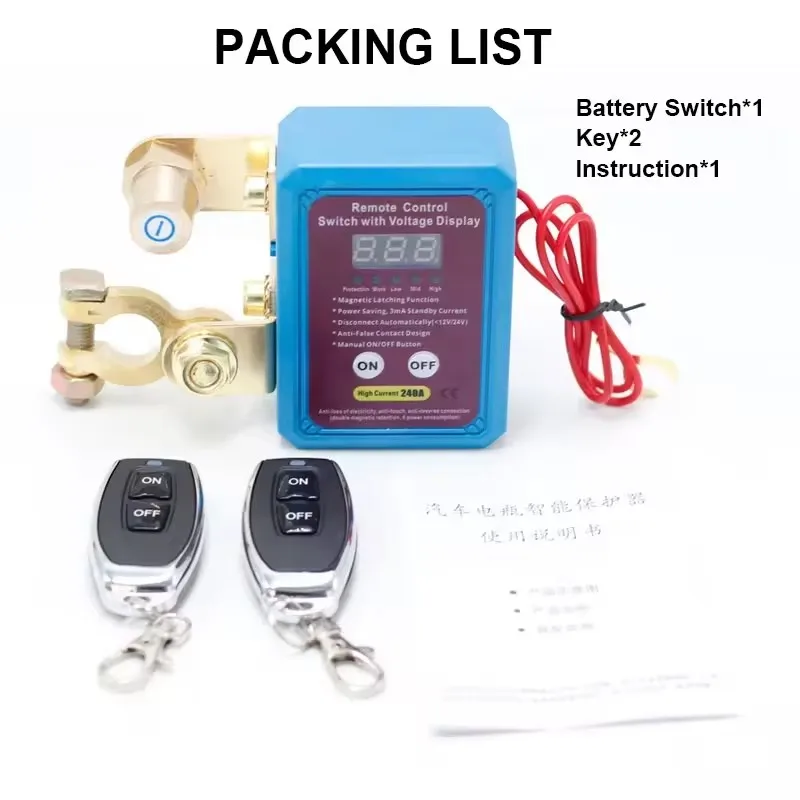 12V 240A Circuit Breaker Remote Battery Disconnect LED Voltage ...