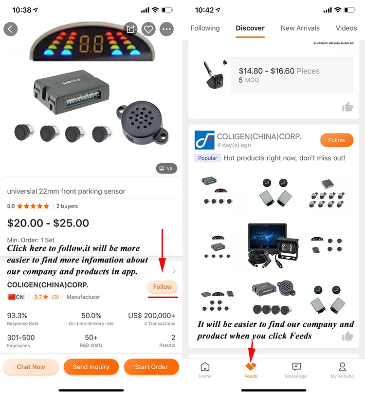 Front Car Distance Sensor Ultrasonic 22mm Buzzer Warning 4 Park Parking