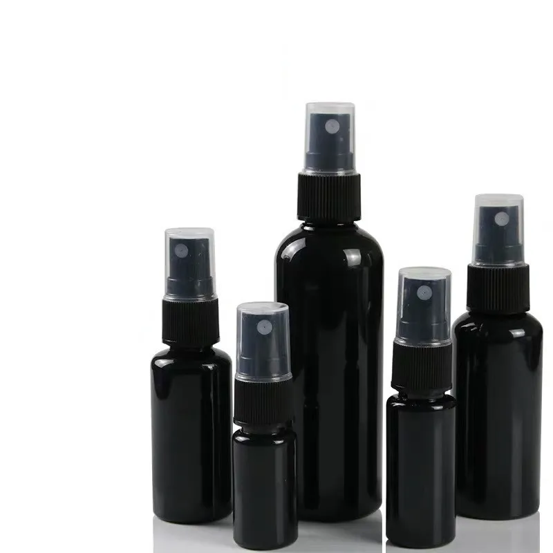 10ml 30ml 50ml 100ml Black Spray Bottle Empty Small Plastic Fine Mist