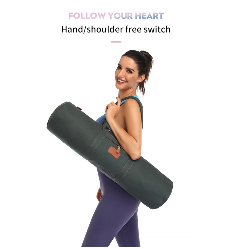 Large Canvas Women's Men's Yoga Mat Bag Exercise Yoga Mat Gym Tote