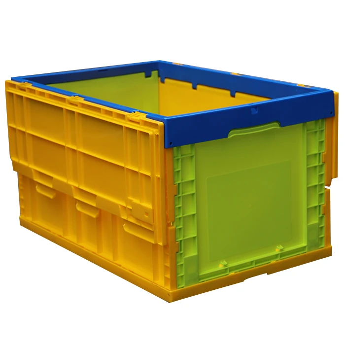 Qs Plastic Foldable Crate Collapsible Box Stackable Folding Box Industrial Transport Storage