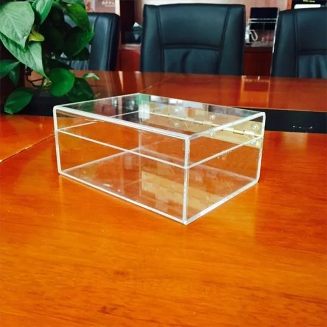 Clear Acrylic Rectangle Storage Box With Metal Hinge Buy Clear