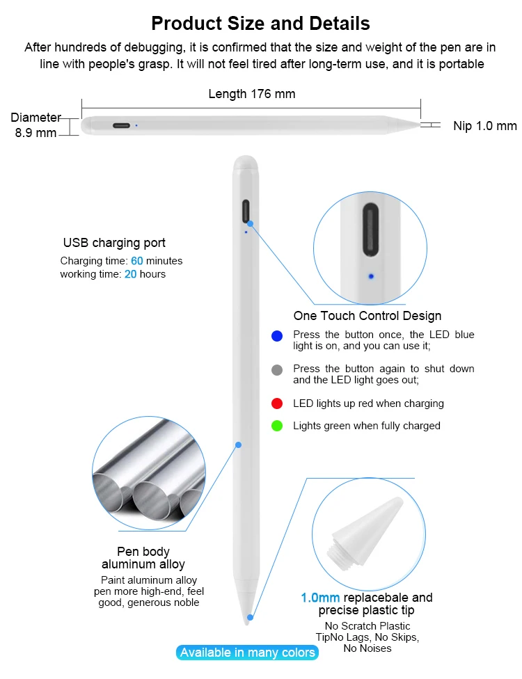 Palm Rejection Type C Charging Port Unique Active Stylus For Ipad Buy