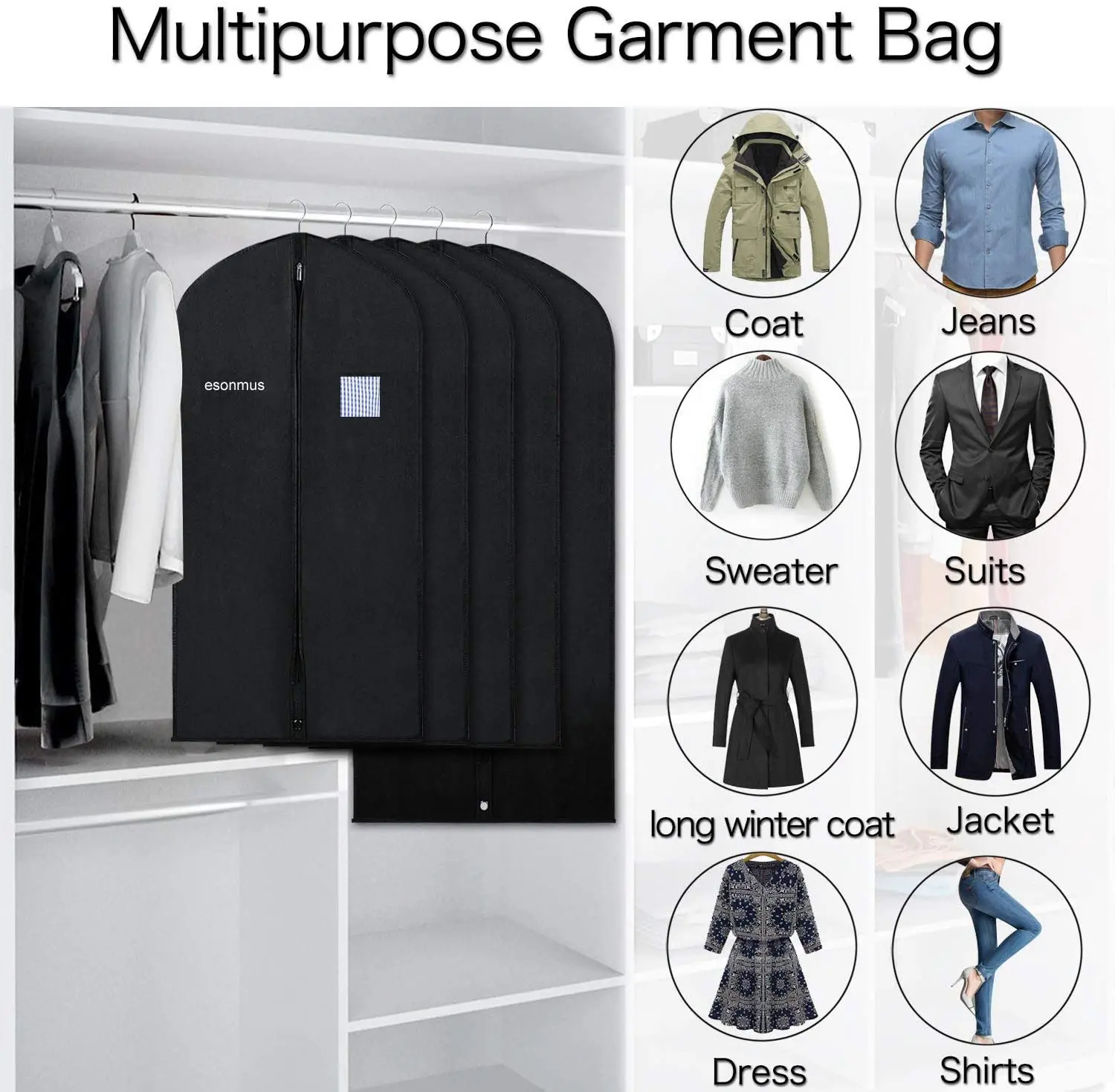 2020 High quality garment bag with zipper wholesale for 7 year